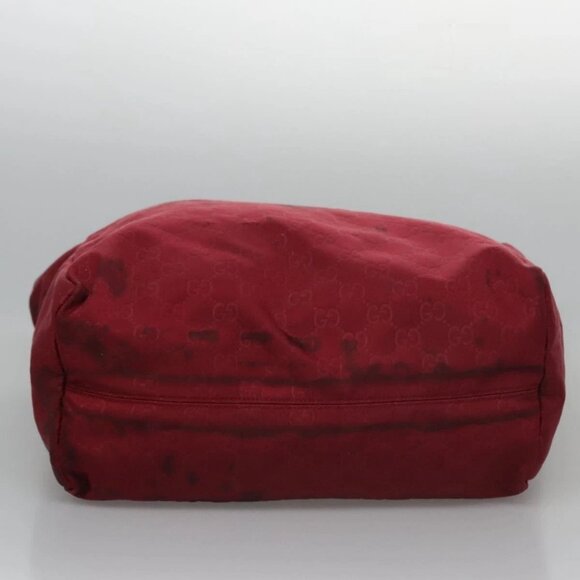 GUCCI GG Canvas Tote Bag Nylon Red 282439 Auth 114411 - Picture 7 of 16